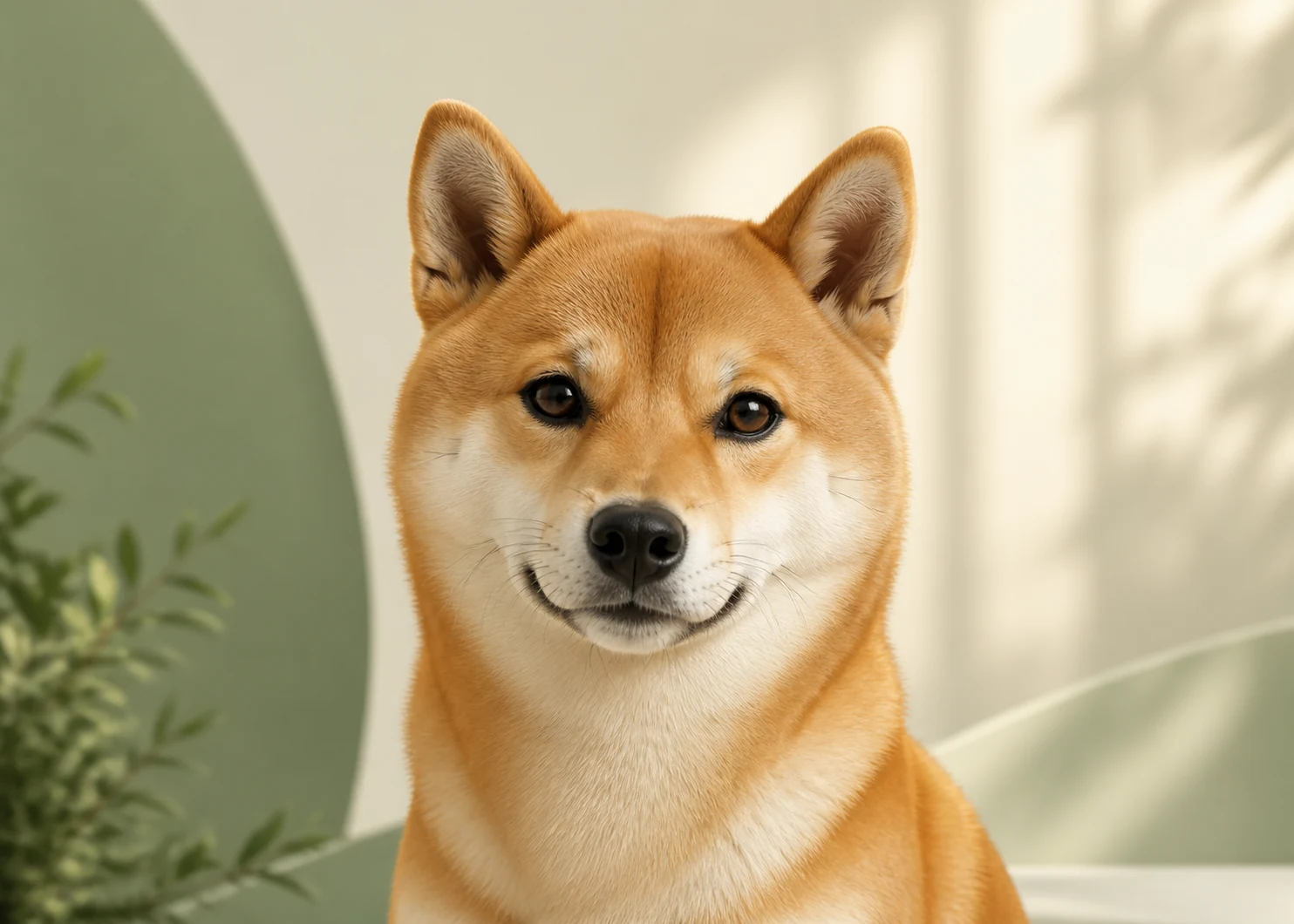 柴犬陪伴插画示意